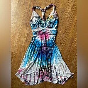 Authentic Y2K Halter Dress with Butterfly Design